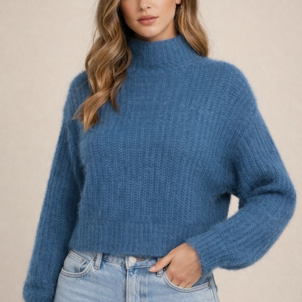 Express XS Cozy Blue Turtleneck Sweater NWT